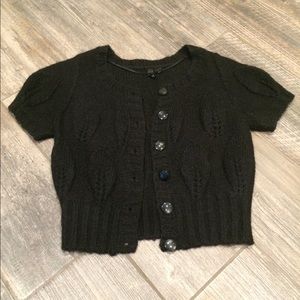 Soft Short Sleeve Button-Up Sweater